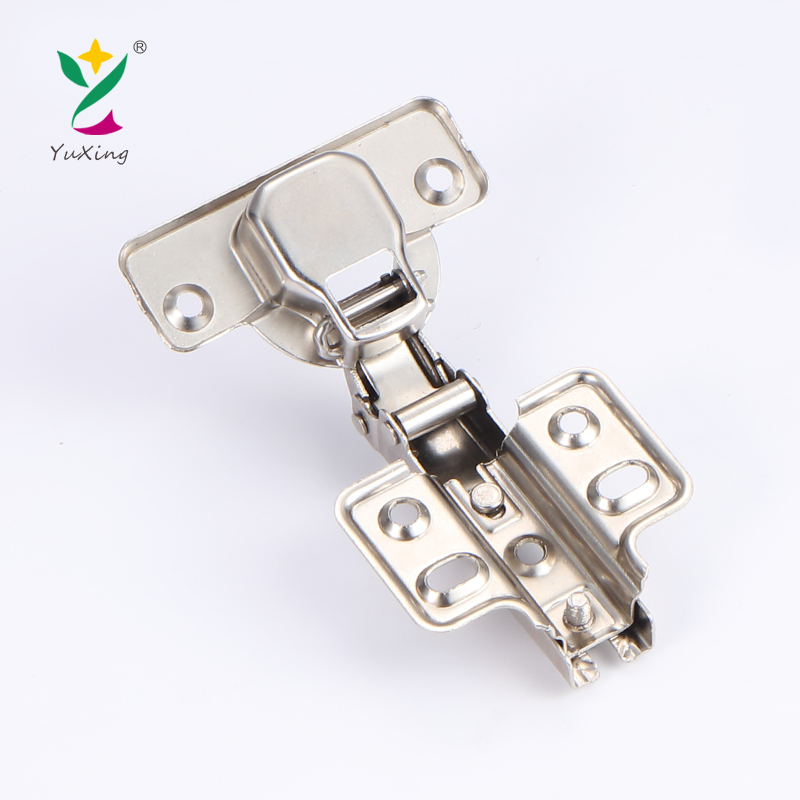 YUXING Slide on  35mm Cup Cold Rolled Steel Normal Cabinet  Hinge Concealed Furniture Hinge With 4 Hole Base