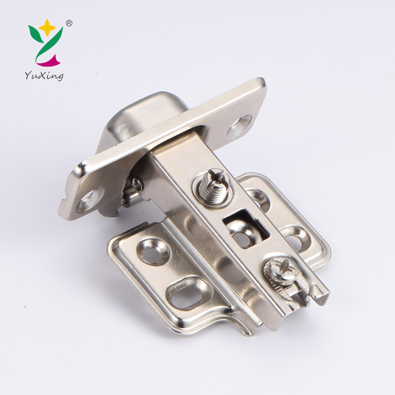 YUXING Slide on  35mm Cup Cold Rolled Steel Normal Cabinet  Hinge Concealed Furniture Hinge With 4 Hole Base