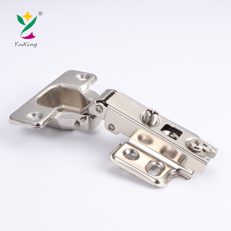 YUXING Slide on  35mm Cup Cold Rolled Steel Normal Cabinet  Hinge Concealed Furniture Hinge With 4 Hole Base