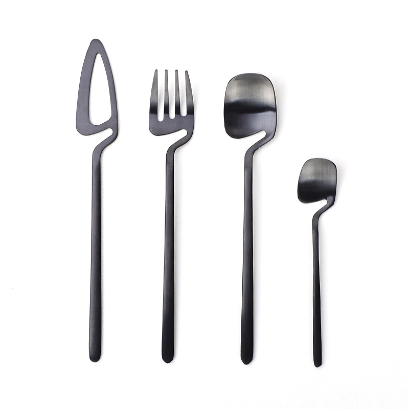 luxury reusable hanging cutlery 18 10 stainless steel metal PVD color Korean style flatware knife fork spoon set