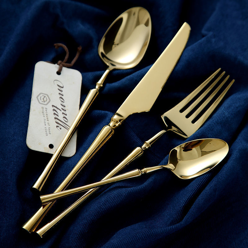 restaurant 5 start hotel silver flatware set dinner spoons forks and knife stainless steel cutlery