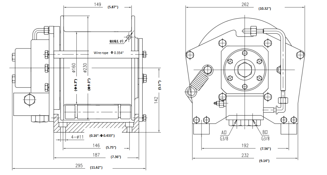 Hydraulic winch YT08 for pulling, lifting, boat marine factory directly