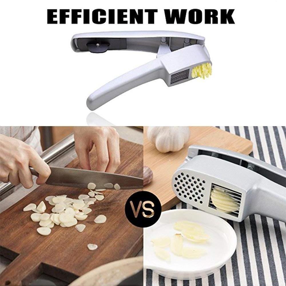 Aluminum Alloy Garlic Press And Garlic Slicer 2 in 1 Ginger Chopper Garlic Press Crusher