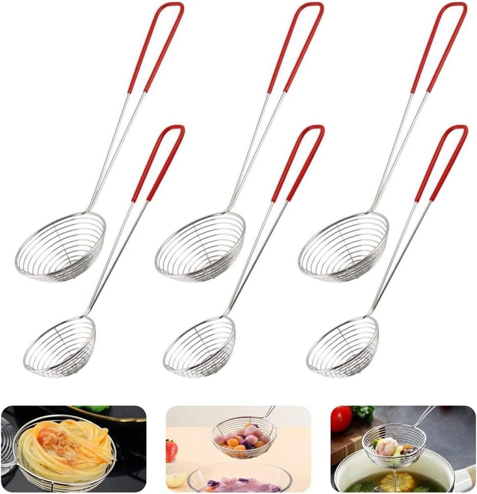 Stainless Steel Boba Pearl Draining Scoop Tapioca Skimmer Slotted Spoon Strainer Ladle