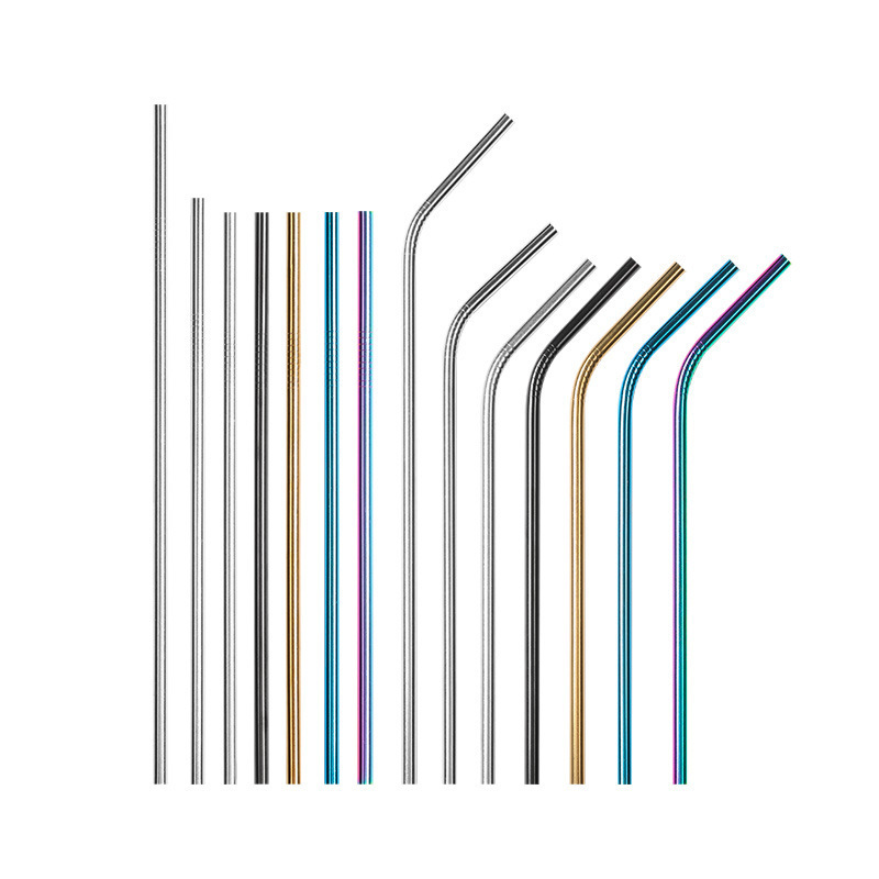 10.5 inch Long Straw Stainless Steel Bottle Metal Straws Colorful Drinking Straws In Bulk For Tumble