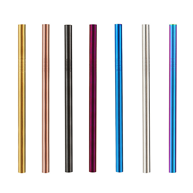 Bulk 12mm Wide Stainless Steel Boba Straw In-Bulk Metal Drinking Straws for Milk Tea Essential Bar Accessories