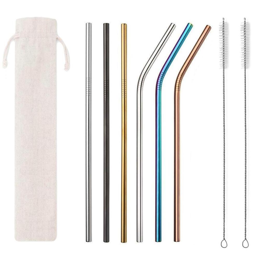 Eco Friendly Reusable Gold Metal Straws Stainless Steel Drinking straws With Logo