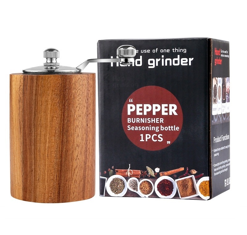 Wooden Pepper Mill Hand Crank Pepper Grinder Salt Shaker Manual Salt Grinder With Handle