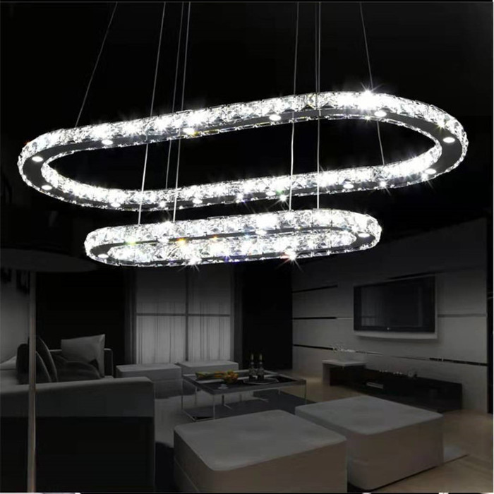 creative bedroom living room interior hanging stainless steel luxury wholesale modern led crystal pendant light