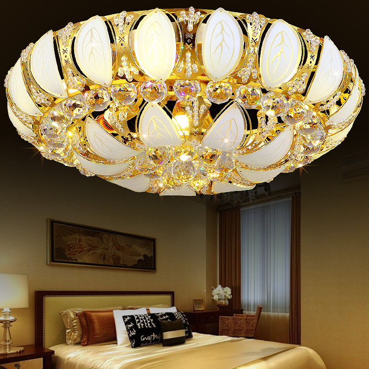 Design simple creative home Wholesale nordic decorative gold flower home decor led crystal ceiling light