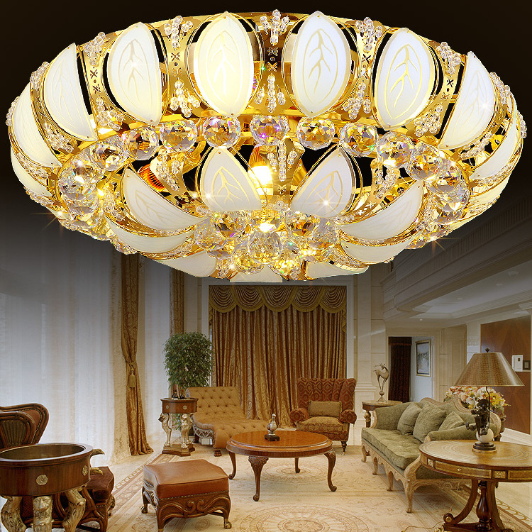 Design simple creative home Wholesale nordic decorative gold flower home decor led crystal ceiling light