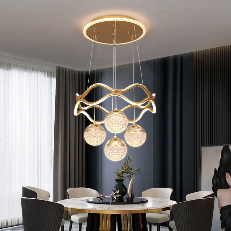 New light luxury simple modern restaurant chandelier led ceiling creative dining room living room pendant light