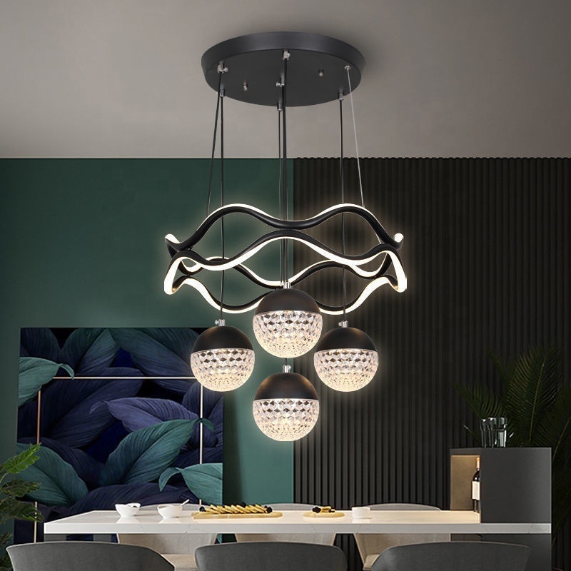 New light luxury simple modern restaurant chandelier led ceiling creative dining room living room pendant light