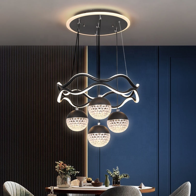 New light luxury simple modern restaurant chandelier led ceiling creative dining room living room pendant light