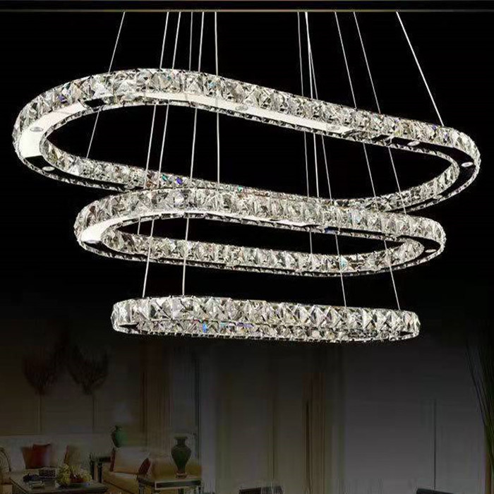 creative bedroom living room interior hanging stainless steel luxury wholesale modern led crystal pendant light