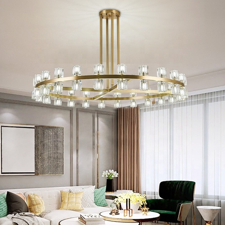 Manufacturer custom postmodern living dining room led crystal pendant light