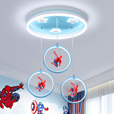 Modern creative cartoon Spider-Man eye protection led ceiling light for bedroom room children's room