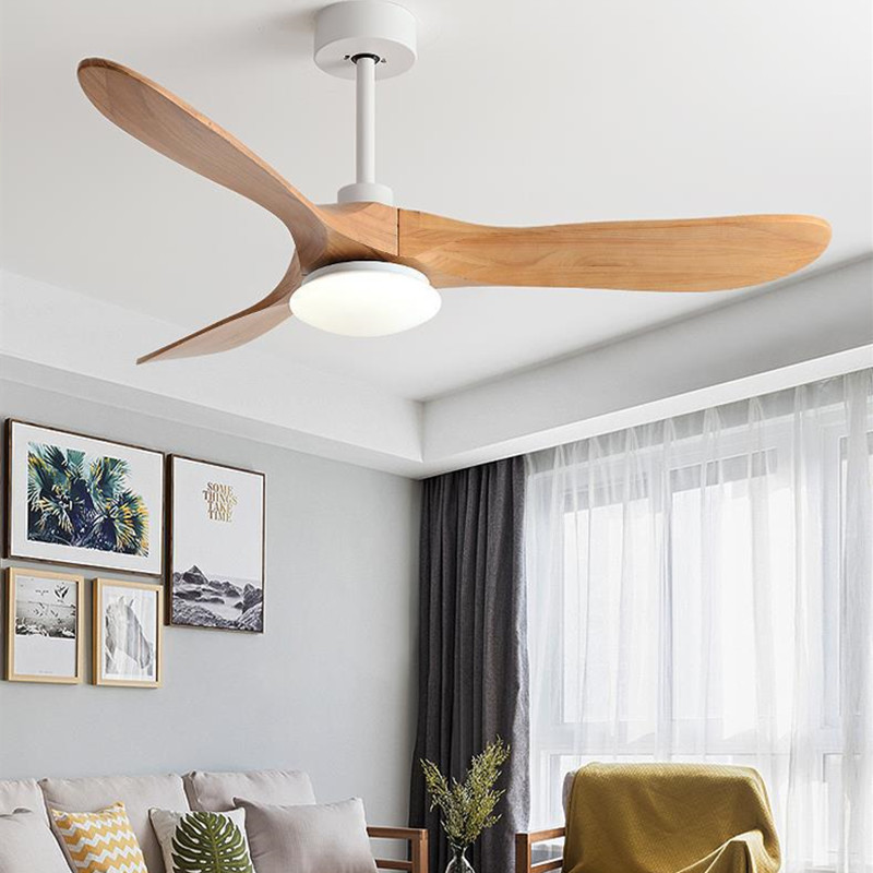 JYLIGHTING Retro Solid Ceiling Fan AC Motor with Remote Control for Home and Living Room Decor LED Ceiling Fans Fan Lamp