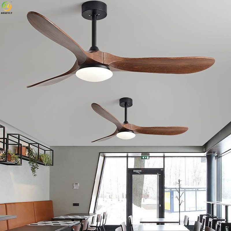 JYLIGHTING Retro Solid Ceiling Fan AC Motor with Remote Control for Home and Living Room Decor LED Ceiling Fans Fan Lamp