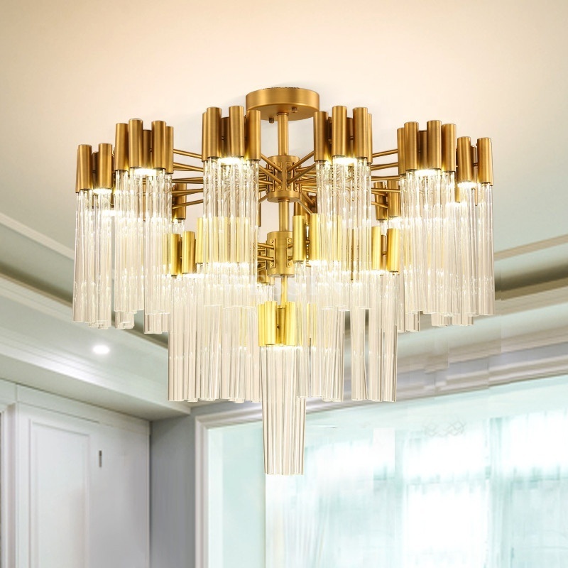 JYLIGHTING gold dining room  restaurant home indoor crystal led fixtures decoration living room luxury ceiling light chandelier