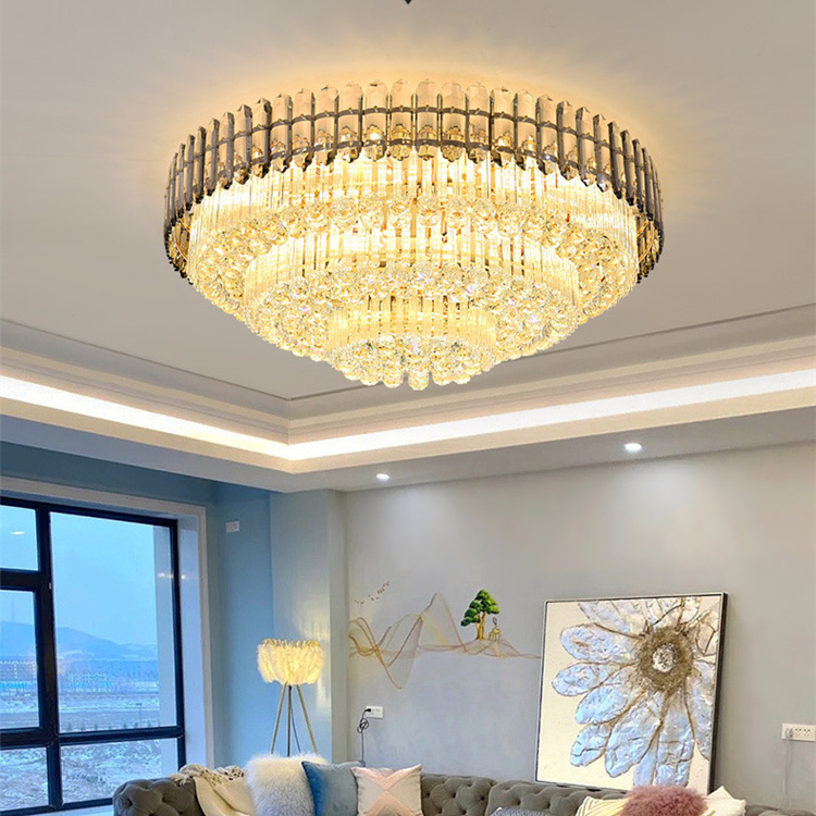 JYLIGHTING K9 Crystal LED Ceiling Lamp Modern Luxury Chandeliers in Multiple Sizes for Living Room and Bedroom Lighting