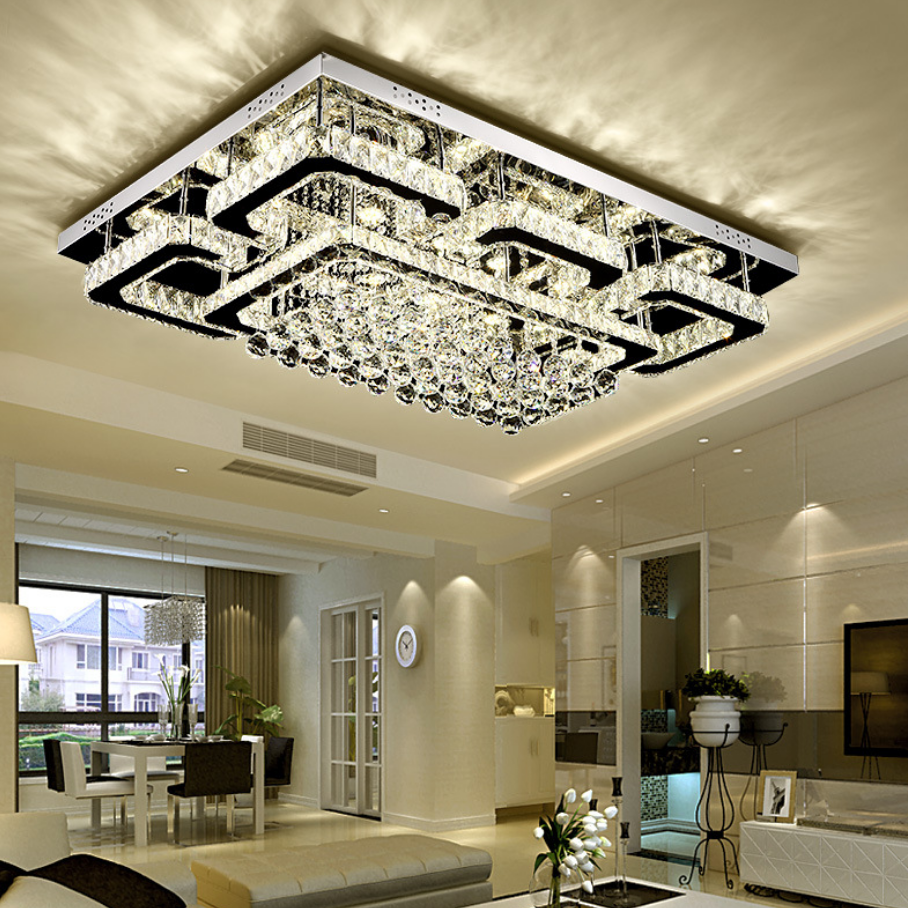 JYLIGHTING wholesale high quality modern  indoor home decorative lighting square led crystal ceiling light