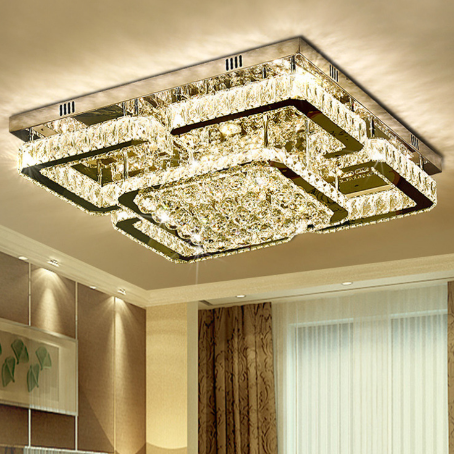 JYLIGHTING wholesale high quality modern  indoor home decorative lighting square led crystal ceiling light