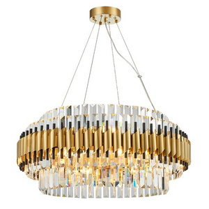 JYLIGHTING Luxury vintage ring decorative classical metal ceiling crystal living room hanging chandelier pendant light modern