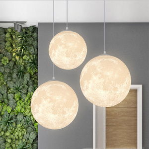 JYLIGHTING Nordic hanging pendant light bedroom Single head alabaster pendant light Dining room moon pendant light