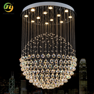 JYLIGHTING Wholesale price Indoor crystal pendant lights for living room LED Ball Long Crystal Ceiling Light hanging chandeliers