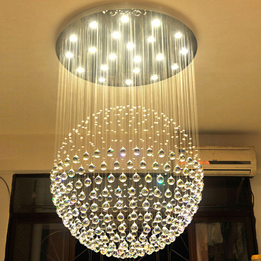 JYLIGHTING Wholesale price Indoor crystal pendant lights for living room LED Ball Long Crystal Ceiling Light hanging chandeliers