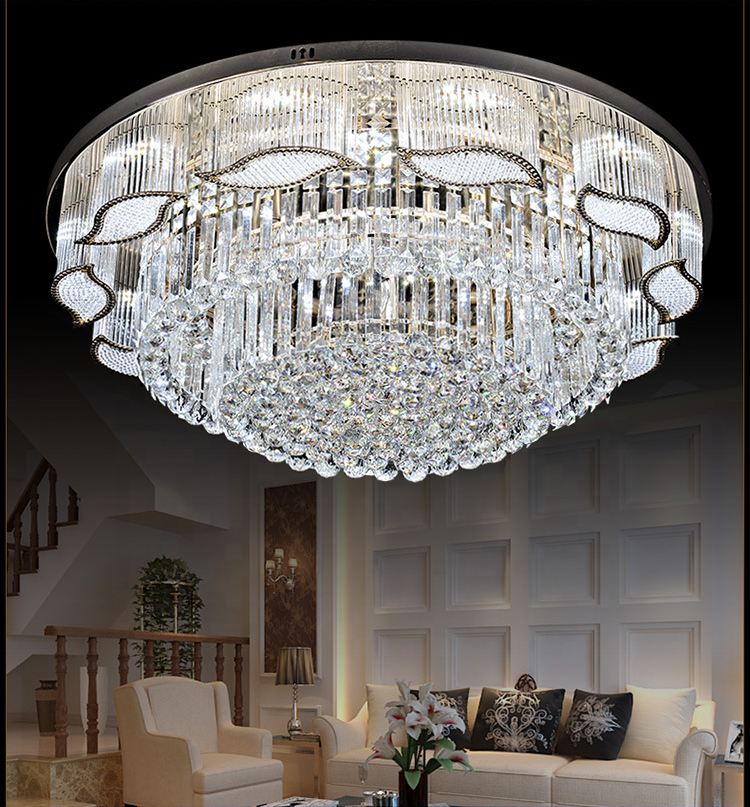 JYLIGHTING High quality nordic luxury led round modern hall bedroom crystal ceiling lamp