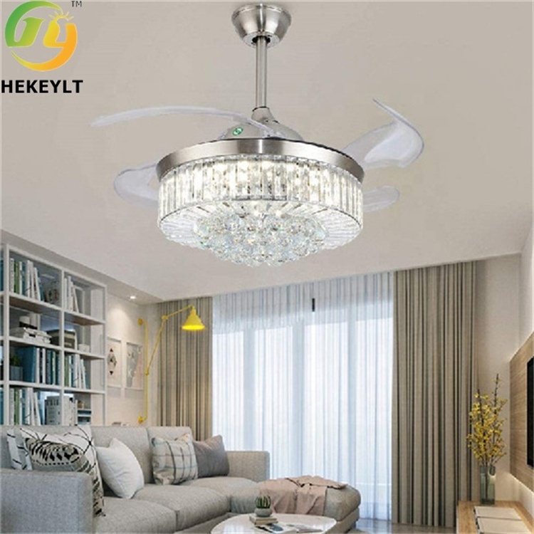 JYLIGHTING LED smart foldable ceiling fan with light and remote control and light kit included