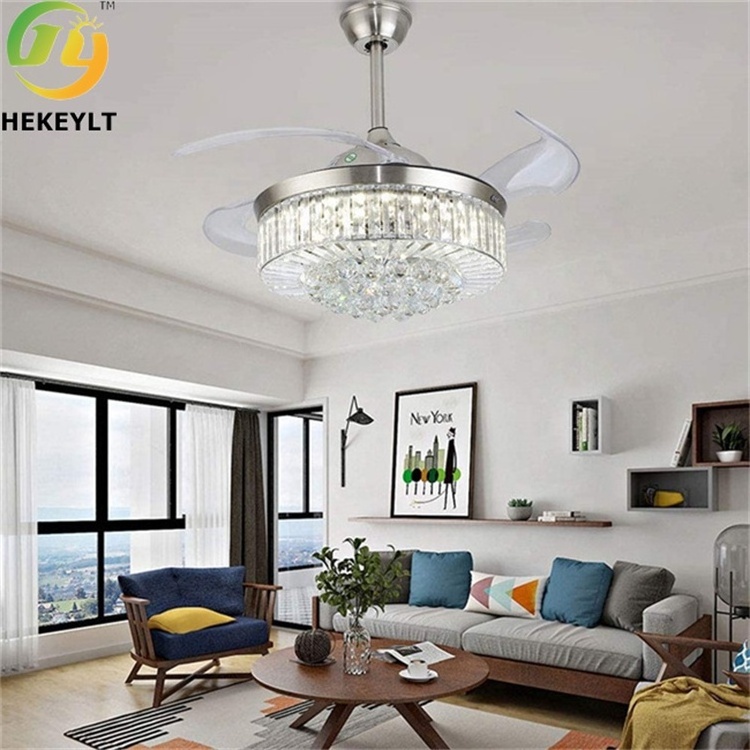 JYLIGHTING LED smart foldable ceiling fan with light and remote control and light kit included