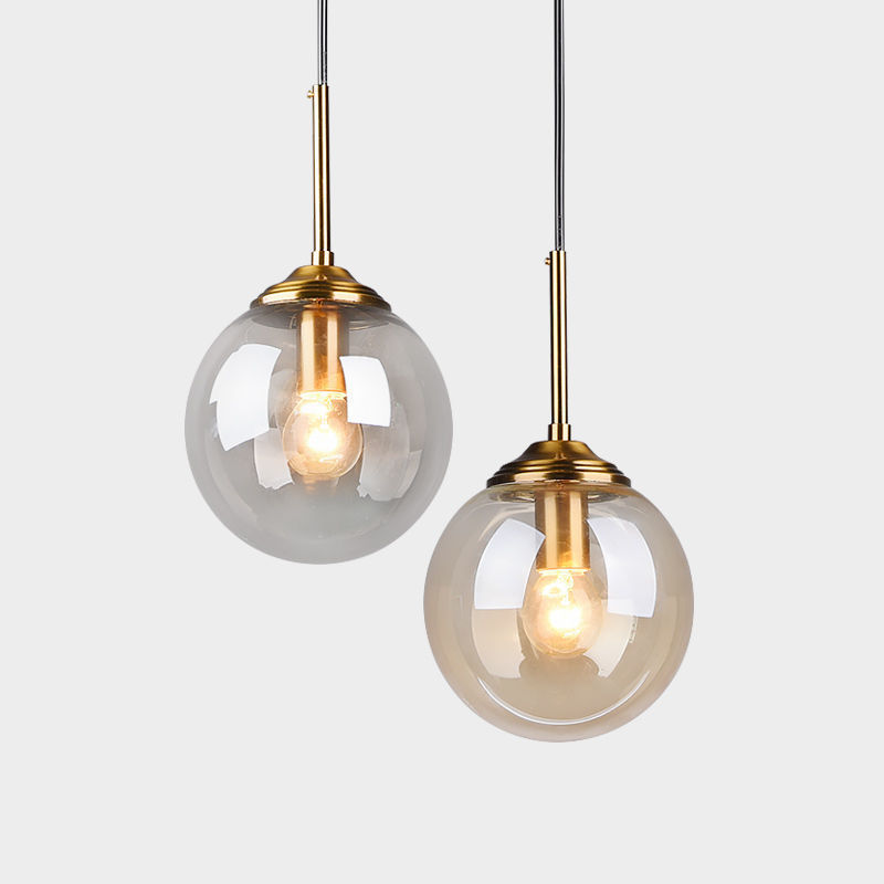 JYLIGHTING Single Pendant Light New Nordic Modern Gold Ball Hanging Glass LED Source for Indoor Hotel Dining Decorative