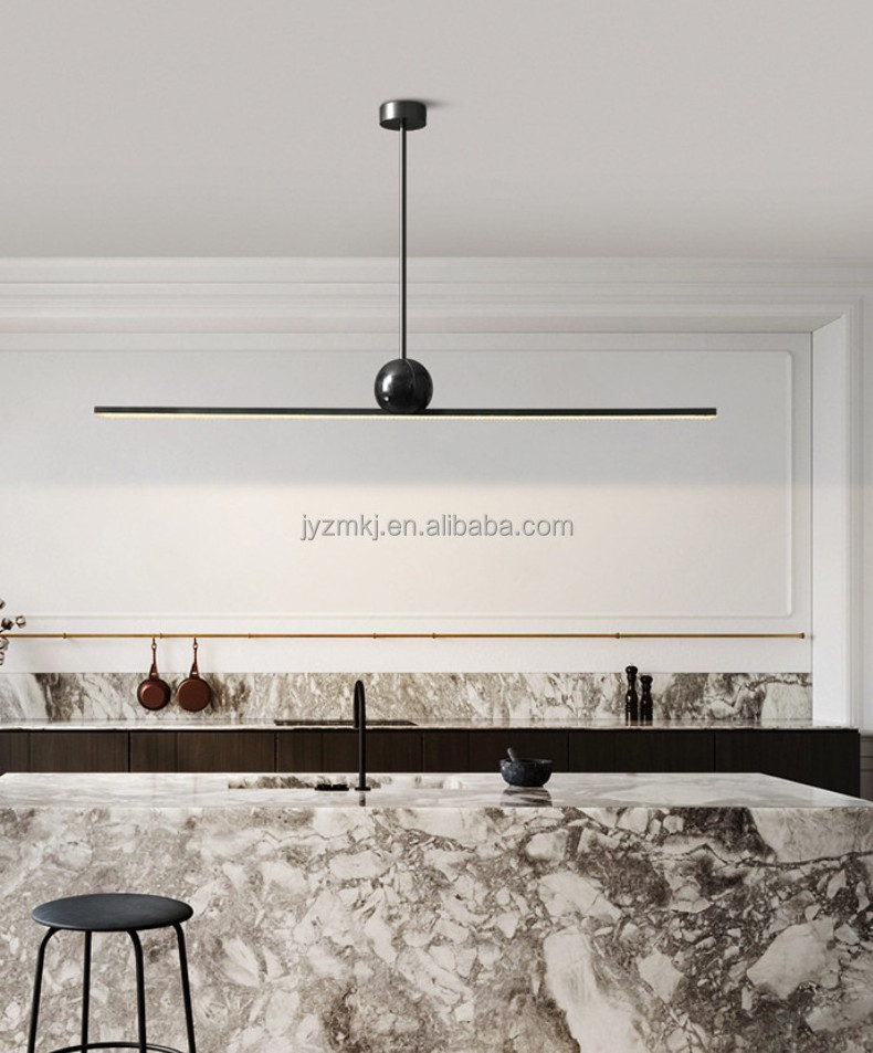 JYLIGHTING Modern Simple LED Pendant Lamp Minimalist Wire Ceiling Chandelier copper marble line Living/Dining Room Decor Light