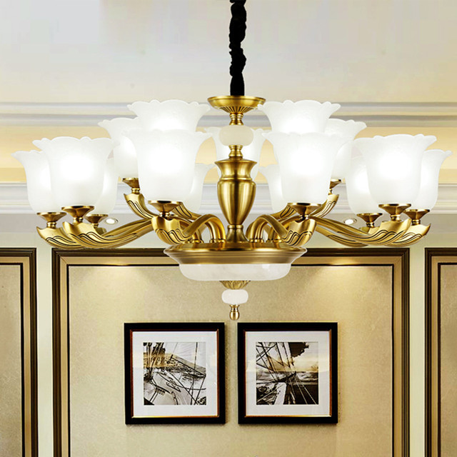 JYLIGHTING American style zinc alloy copper chandelier for living room dining room hotel bedroom