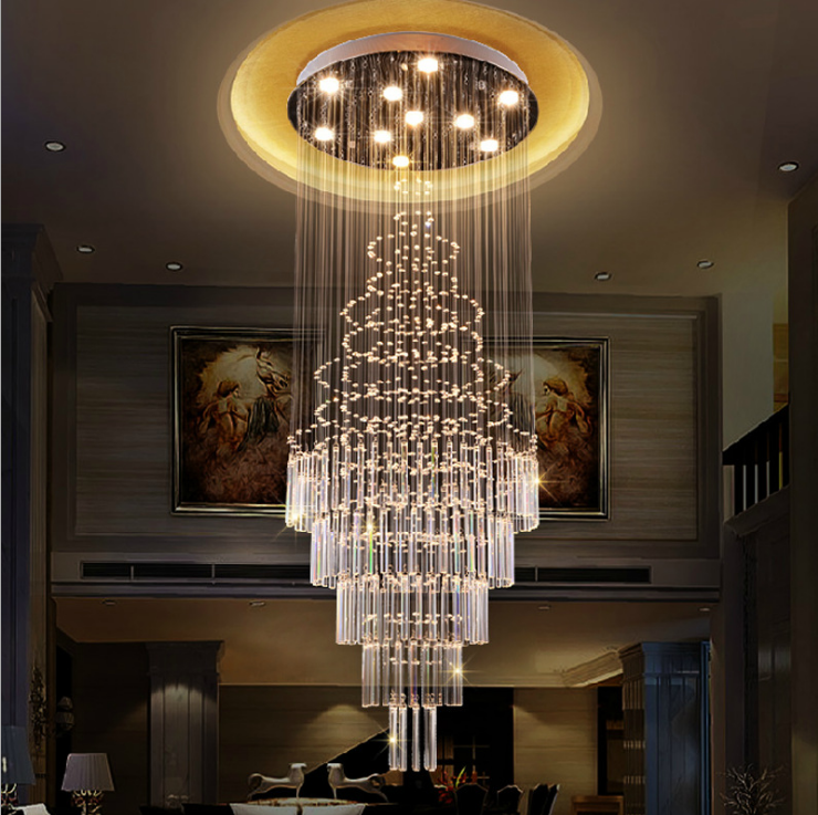 Modern Chandelier Lights Lighting Chandelier Nordic Home Large Luxury Rotary Simple Hanging Crystal Chandelier