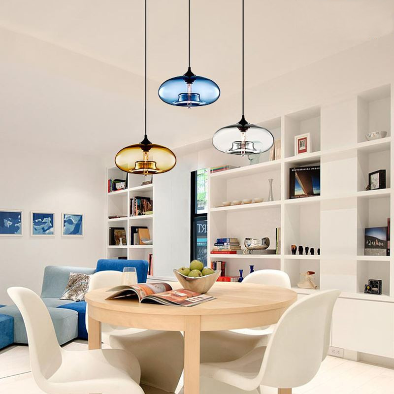 JYLIGHTING Modern multicolor glass pendant light cute ball shape lamp kitchen island lighting LED Edison line pendant lamp