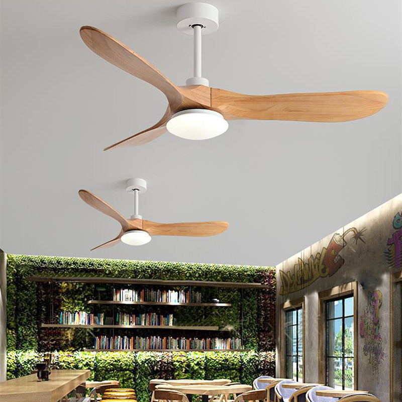 JYLIGHTING Retro Solid Ceiling Fan AC Motor with Remote Control for Home and Living Room Decor LED Ceiling Fans Fan Lamp