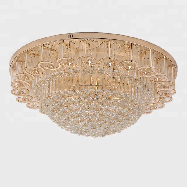 JYLIGHTING OEM Luxury Crystal LED Ceiling Lamp Modern K9 Crystal Celling Light for Hotel and Office Surface Mounted