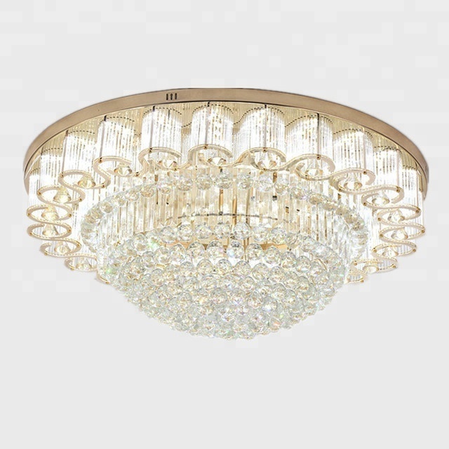 JYLIGHTING OEM Luxury Crystal LED Ceiling Lamp Modern K9 Crystal Celling Light for Hotel and Office Surface Mounted