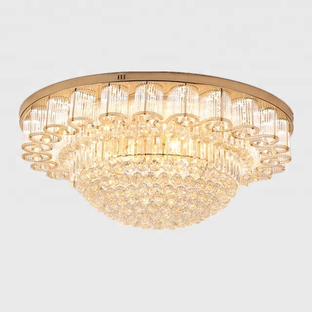 JYLIGHTING OEM Luxury Crystal LED Ceiling Lamp Modern K9 Crystal Celling Light for Hotel and Office Surface Mounted