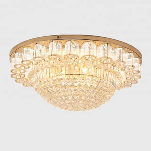 JYLIGHTING OEM Luxury Crystal LED Ceiling Lamp Modern K9 Crystal Celling Light for Hotel and Office Surface Mounted