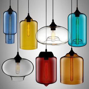 JYLIGHTING Corridor Hallway Balcony Pendant fixtures Modern Colorful Glass Bar Counter Pendant light