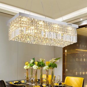 JYLIGHTING Parlor Lamp Hotel Hall Lighting dinner lights New Modern Luxury Crystal Rectangle Pendant Light