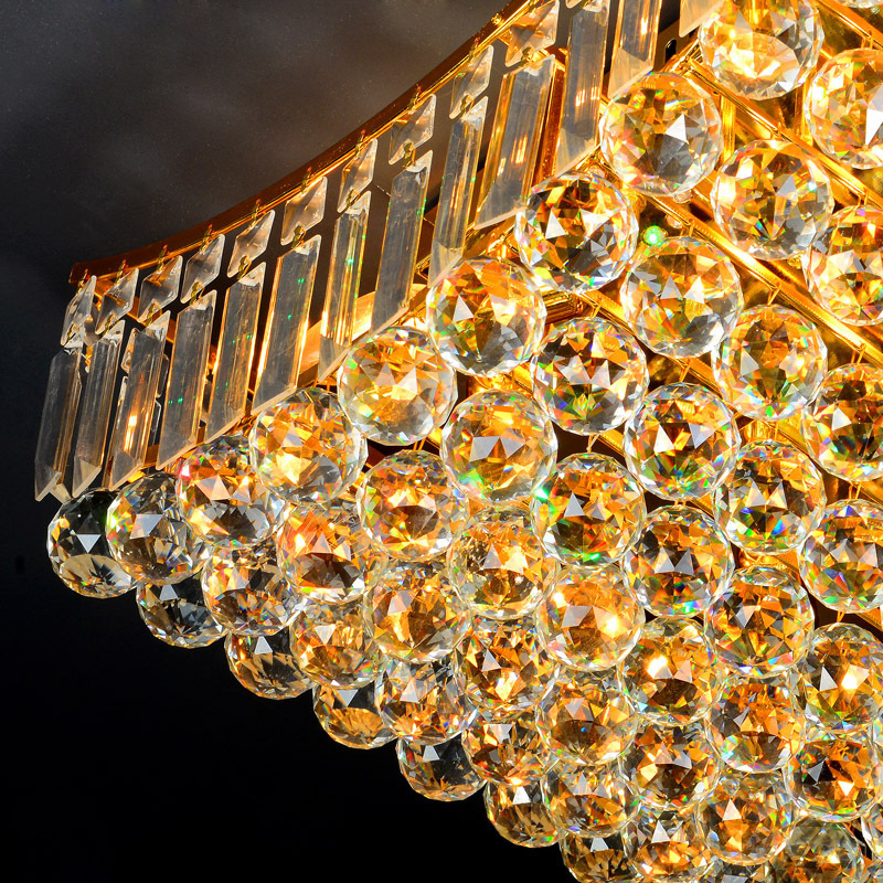 JYLIGHTING Bedroom Hotel Home Golden Rectangle Modern Crystal Ceiling Light Fixture