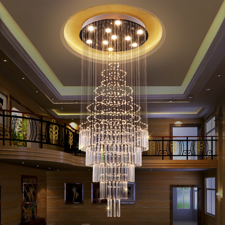 Modern Chandelier Lights Lighting Chandelier Nordic Home Large Luxury Rotary Simple Hanging Crystal Chandelier