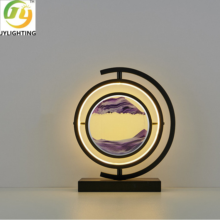 JYLIGHTING Hot selling stand lamp sand art dynamic moving led light iron table light for room decor