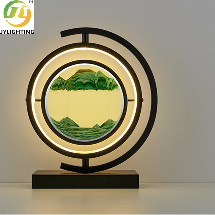 JYLIGHTING Hot selling stand lamp sand art dynamic moving led light iron table light for room decor